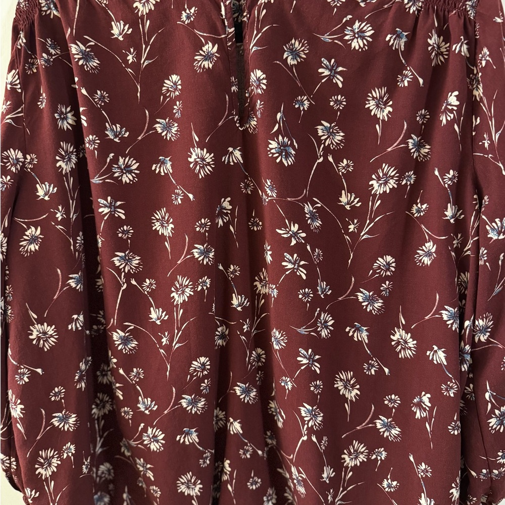 Fun 2 Fun Eggplant Floral Blouse